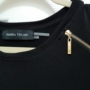 Ivanka Trump Layered Blouse with Gold Zips